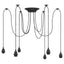 pendellampe med 6 lampeholdere E27 metal sort