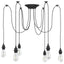 pendellampe med 6 lampeholdere E27 metal sort