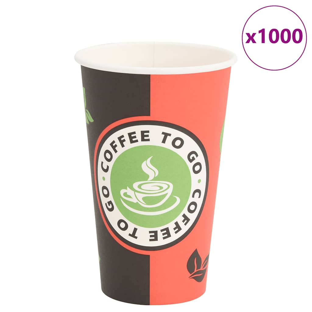 papirkaffekopper 1000 stk. 16oz 400ml rød og sort