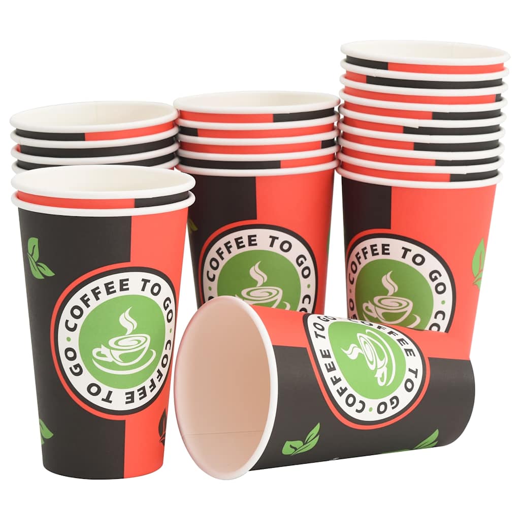 papirkaffekopper 1000 stk. 16oz 400ml rød og sort