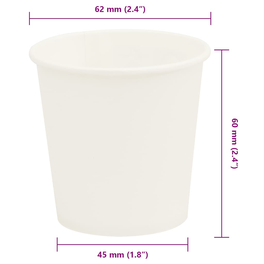 kaffekopper af papir 1000 stk. 4oz 100ml hvid