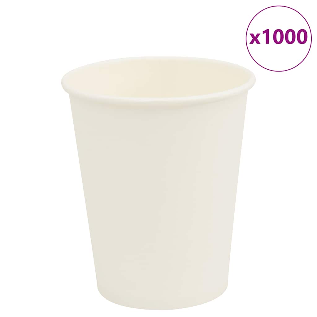 kaffekopper af papir 1000 stk 8oz 200ml hvid