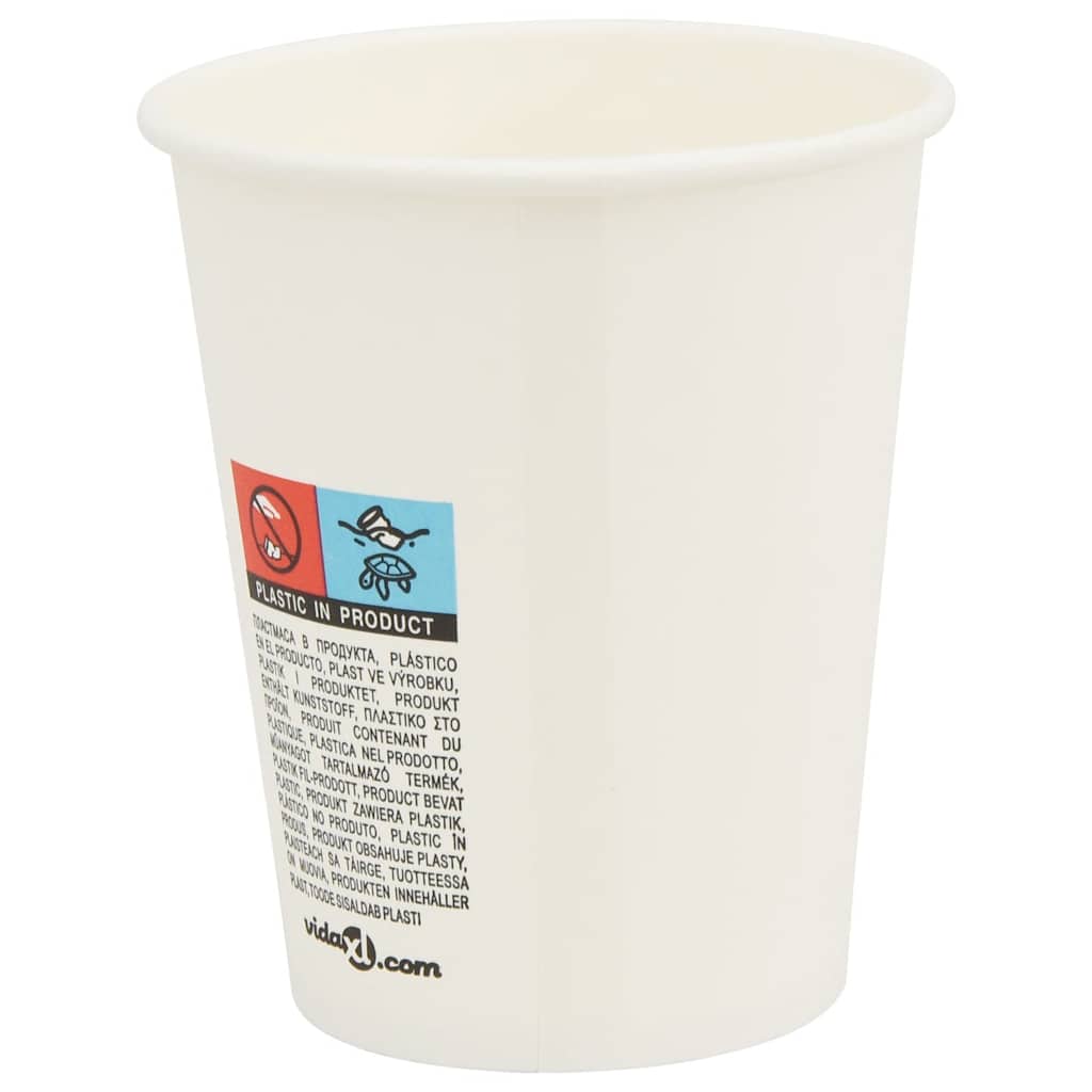 kaffekopper af papir 1000 stk 8oz 200ml hvid