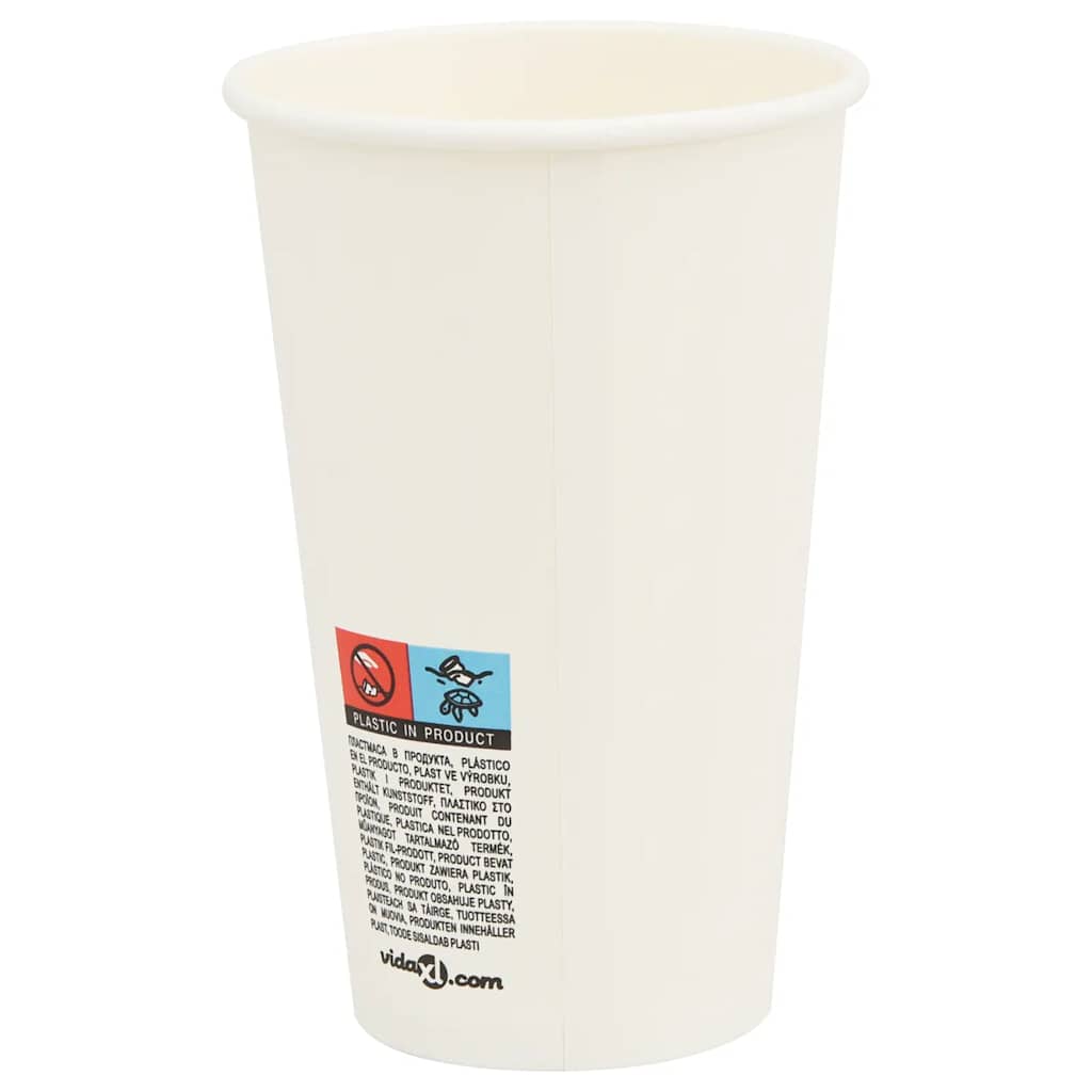 kaffekopper af papir 1000 stk. 16oz 400ml hvid
