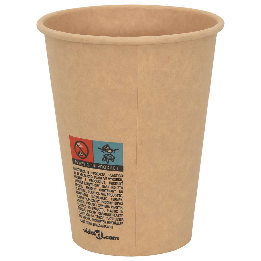 kaffekopper af papir 1000 stk. 12oz 300ml brun