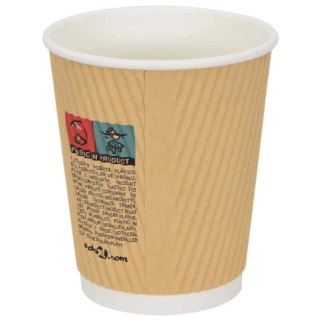 kaffekopper af papir 500 stk. 8oz 200ml brun