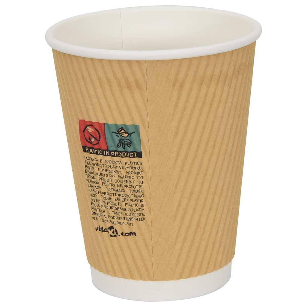 kaffekopper af papir 500 stk. 12oz 300ml brun