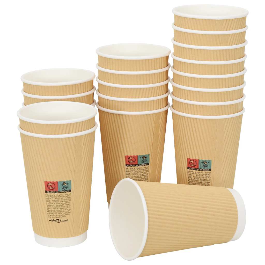 kaffekopper af papir 500 stk. 16oz 400ml brun