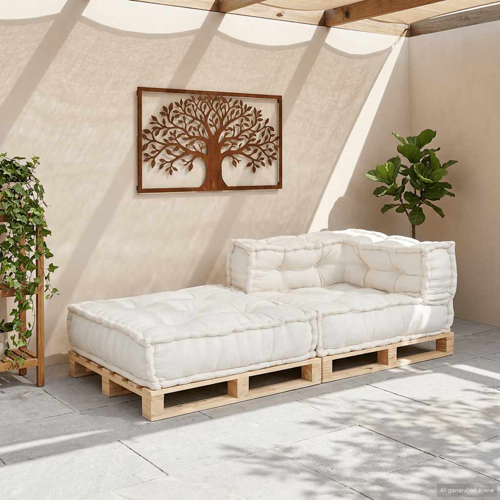 modulær sofaenhed stof 70x70x54 cremefarvet