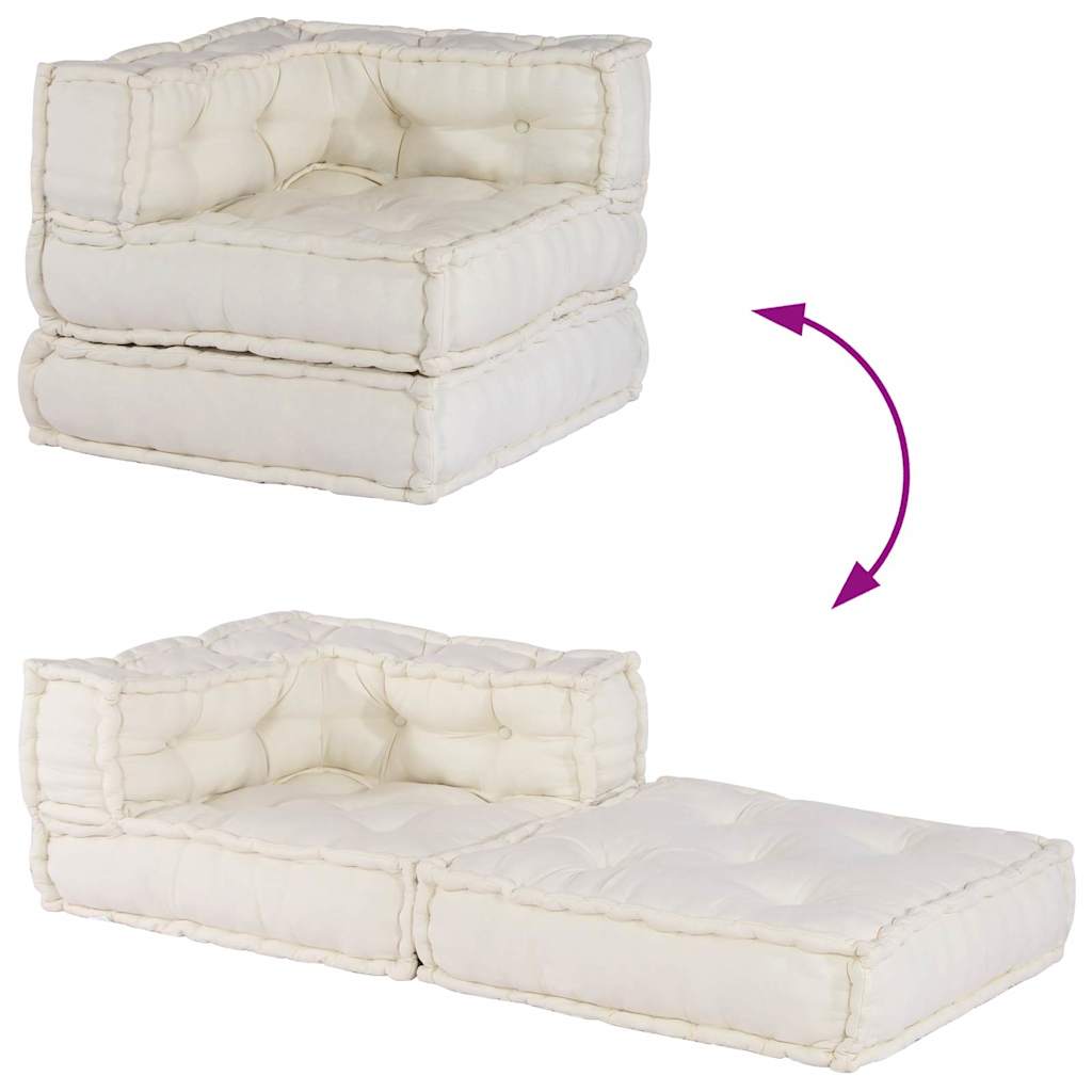 modulær sofaenhed stof 70x70x54 cremefarvet