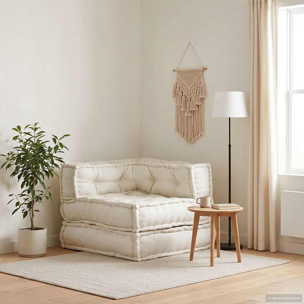 modulær sofaenhed stof 70x70x54 cremefarvet