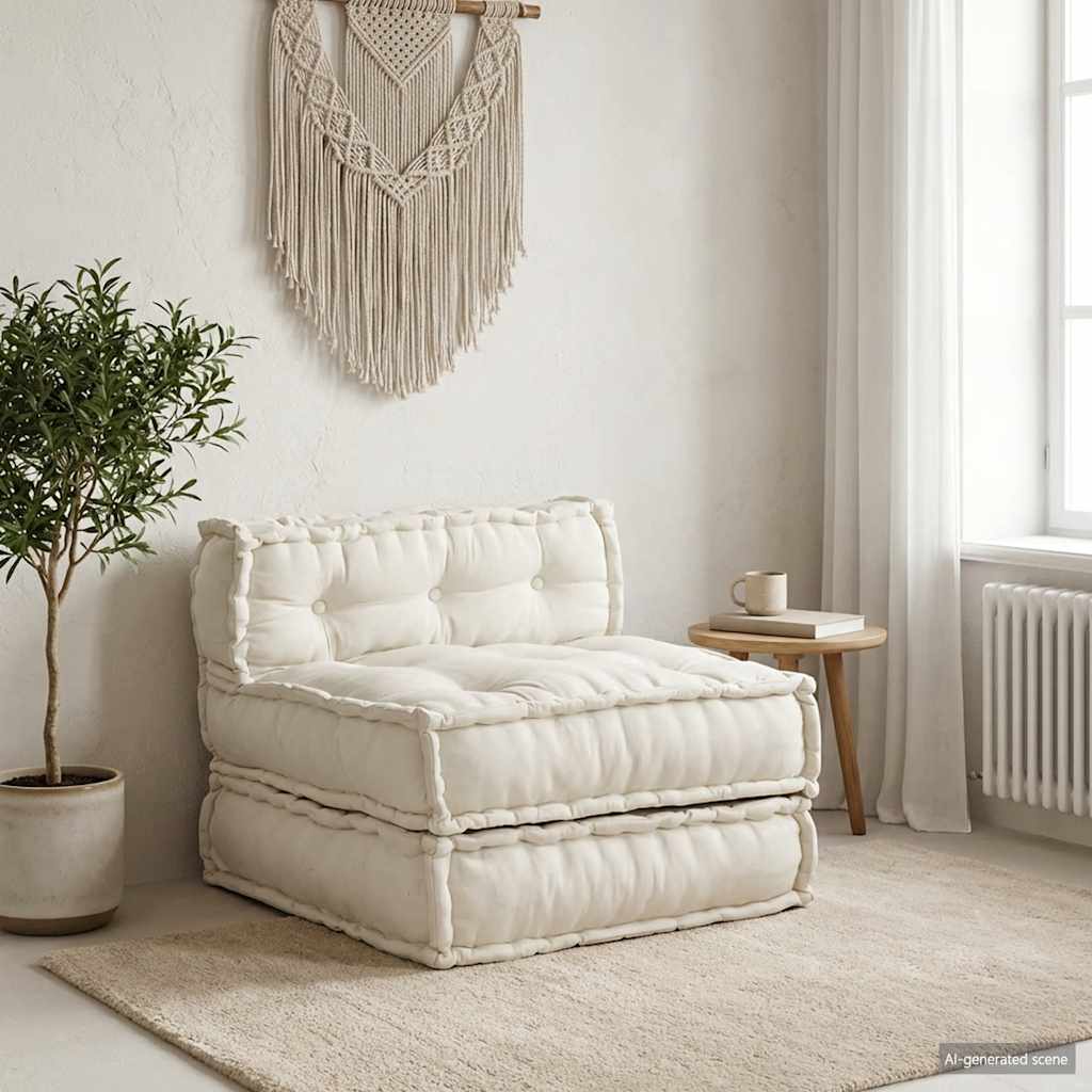 modulær sofaenhed stof 70x70x54 cremefarvet