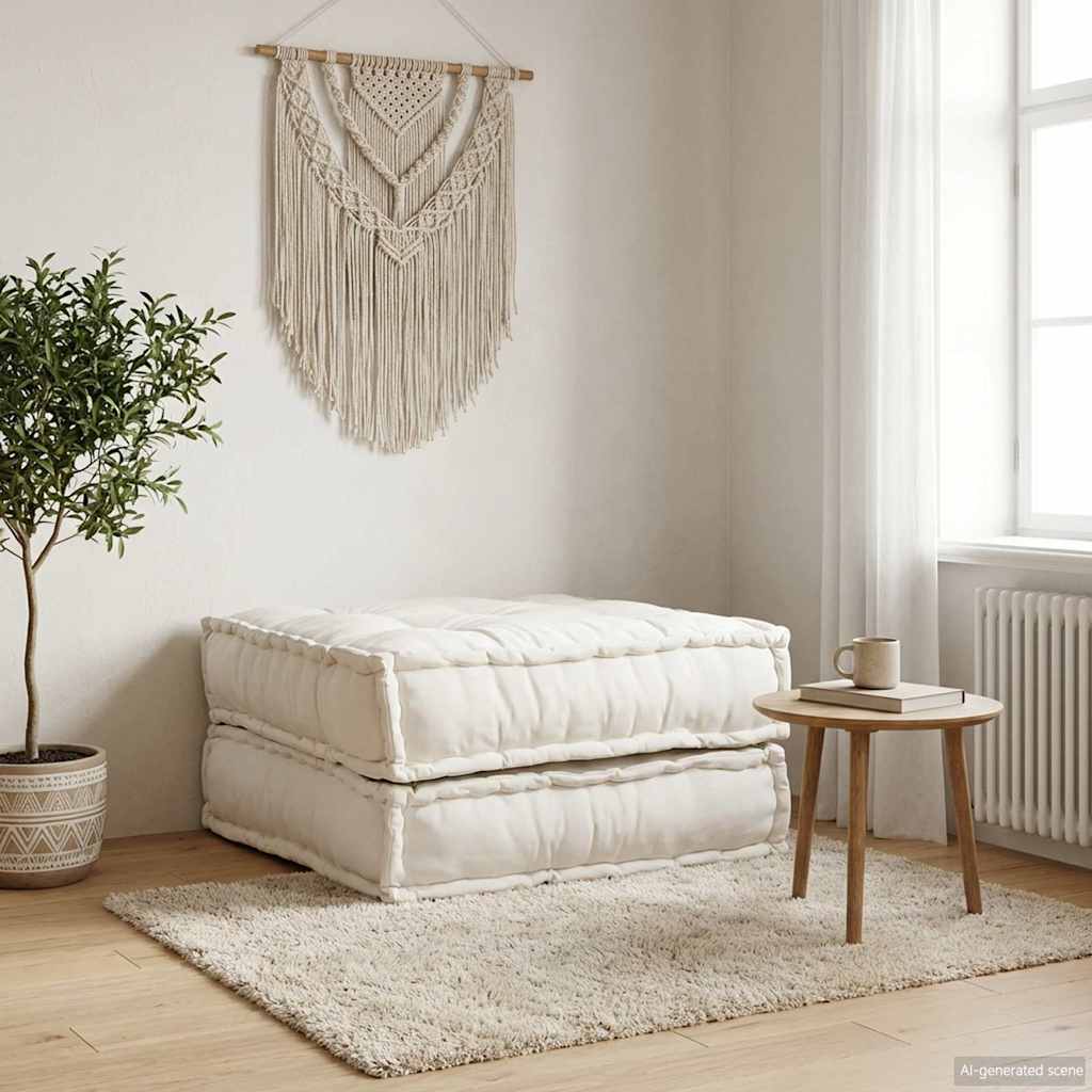 modulær sofaenhed stof 70x70x36 cremefarvet