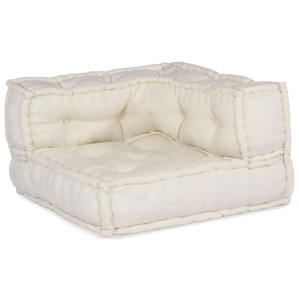 2-personers modulsofa stof 140x70x36 cremefarvet