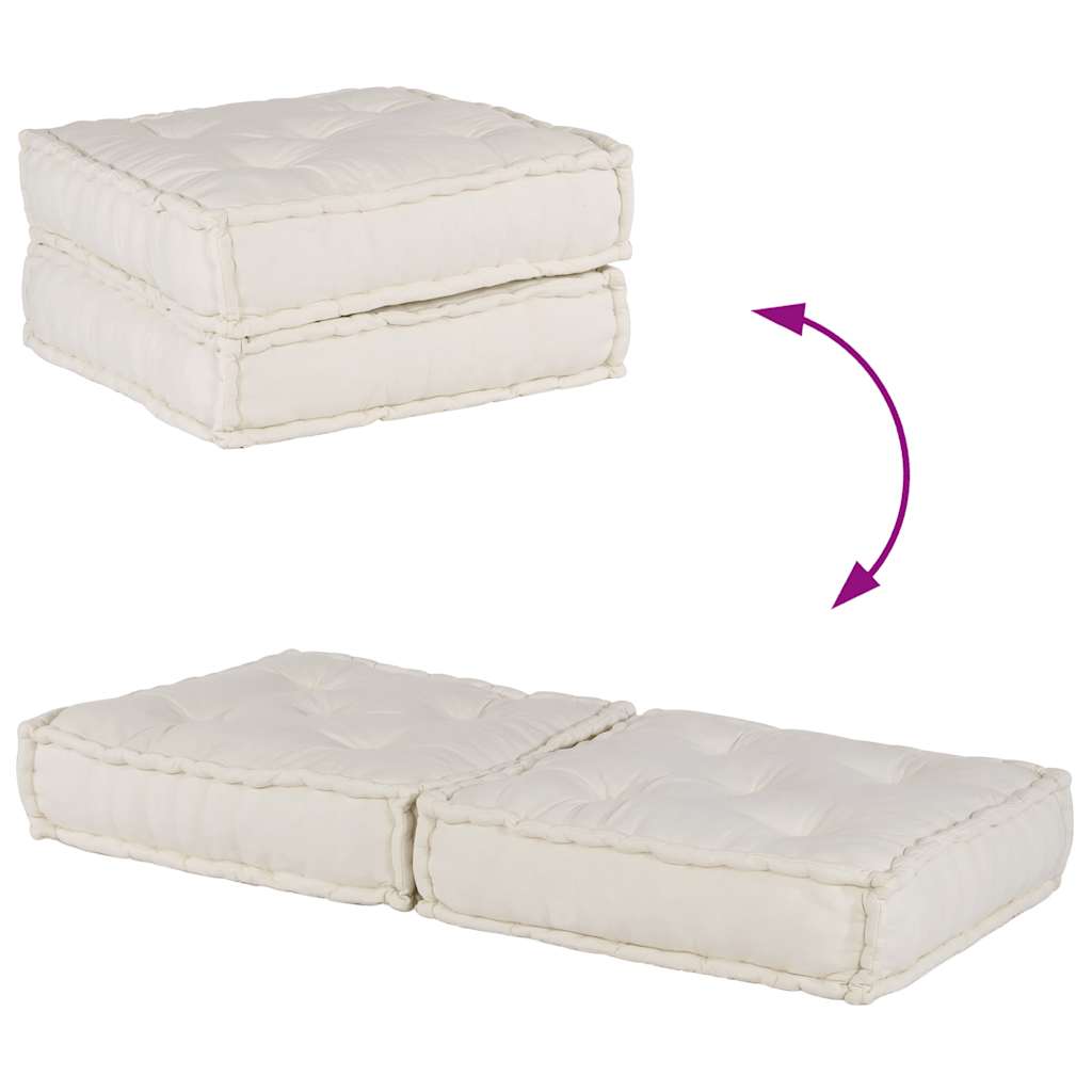 2-personers modulsofa stof 140x70x36 cremefarvet