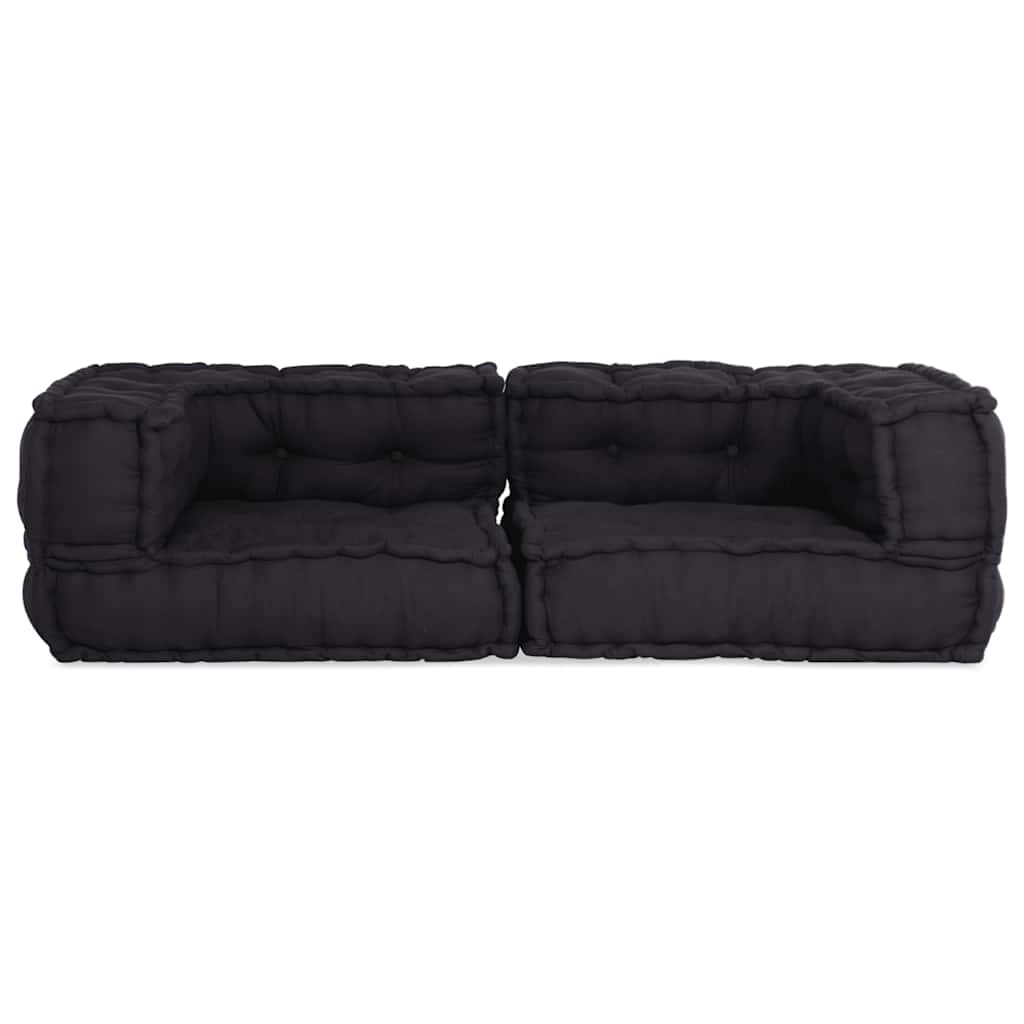 2-personers modulsofa stof 140x70x36 antracitgrå