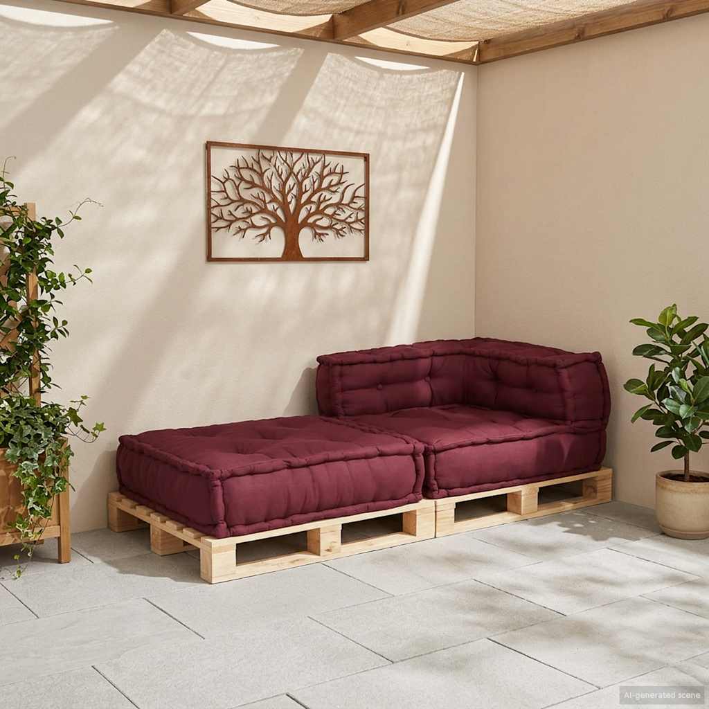 modulær sofaenhed stof 70x70x54 brunrød