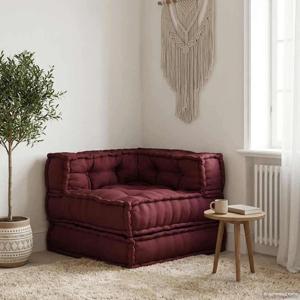 modulær sofaenhed stof 70x70x54 brunrød