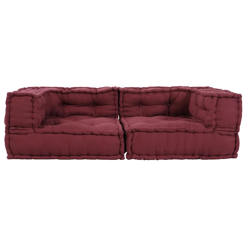 2-personers modulsofa stof 140x70x36 brunrød
