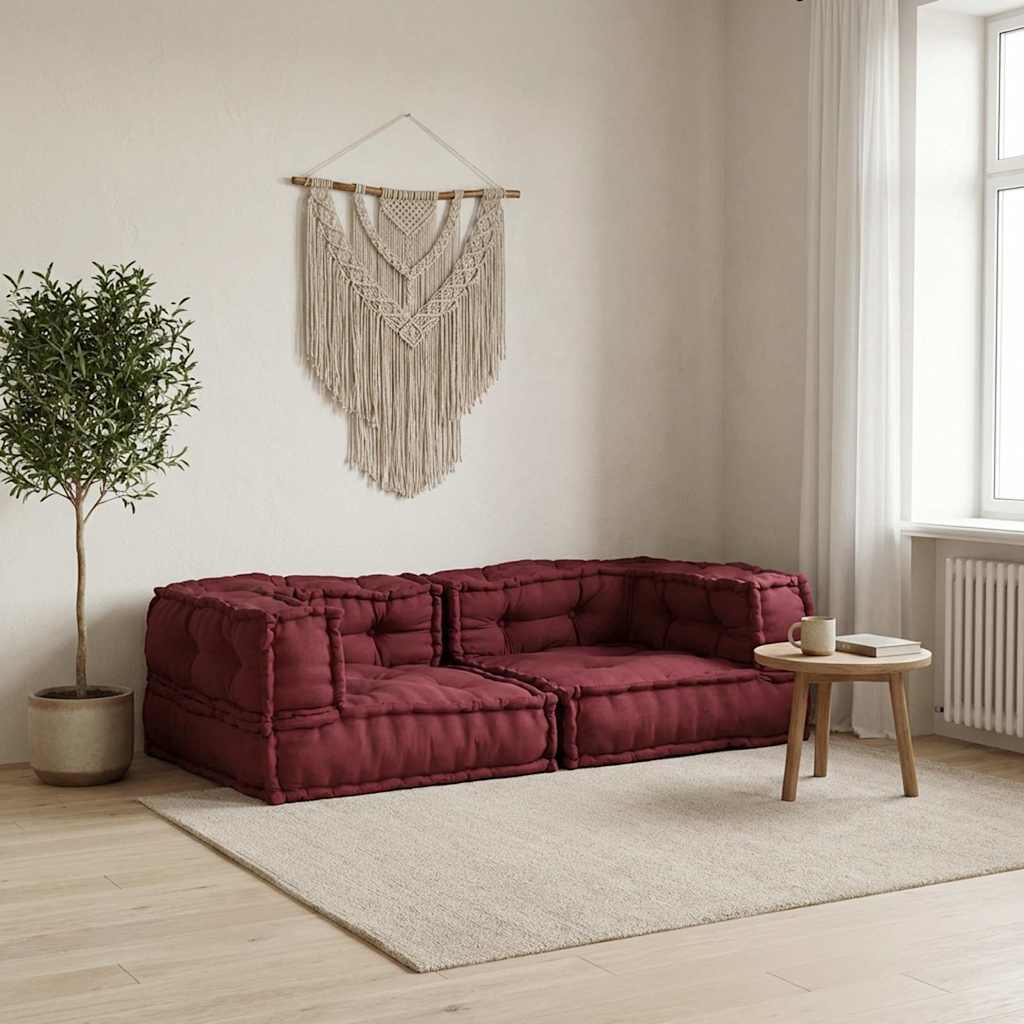 2-personers modulsofa stof 140x70x36 brunrød