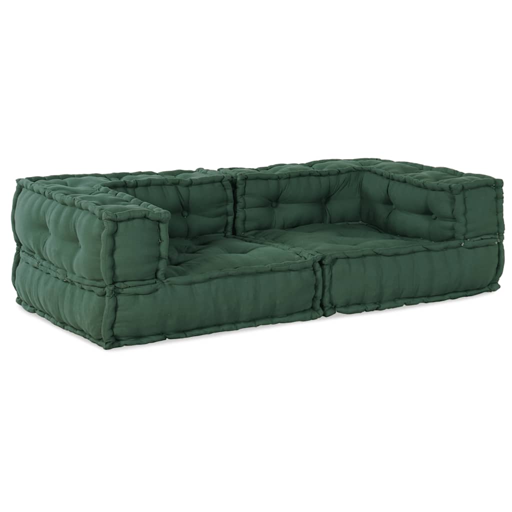 2-personers modulsofa stof 140x70x36 grøn