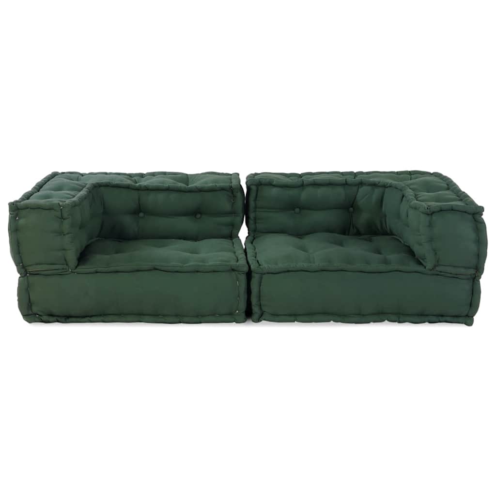 2-personers modulsofa stof 140x70x36 grøn