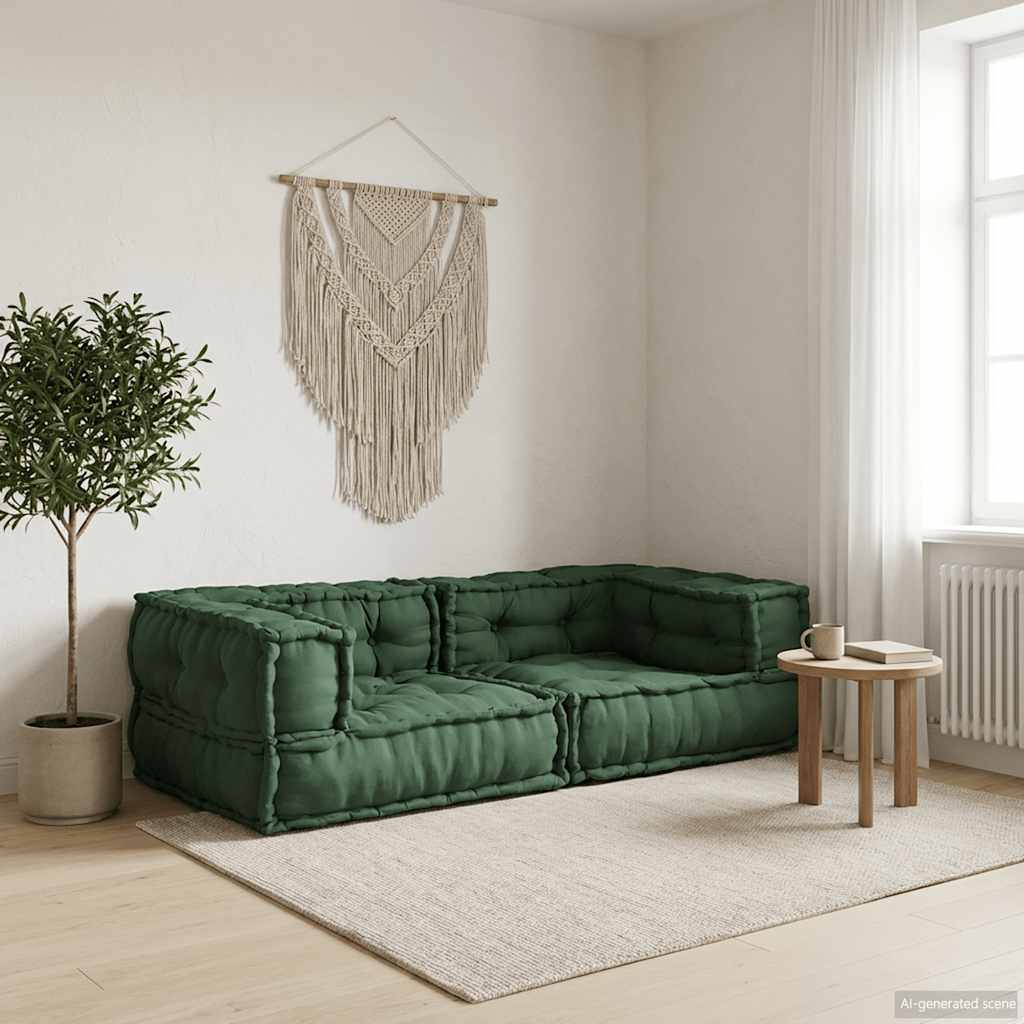 2-personers modulsofa stof 140x70x36 grøn