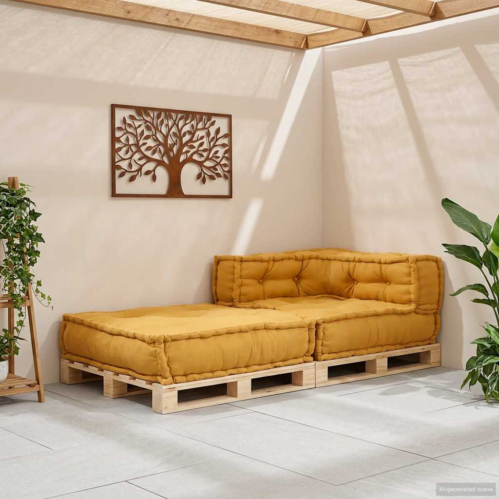 modulær sofaenhed stof 70x70x54 gul