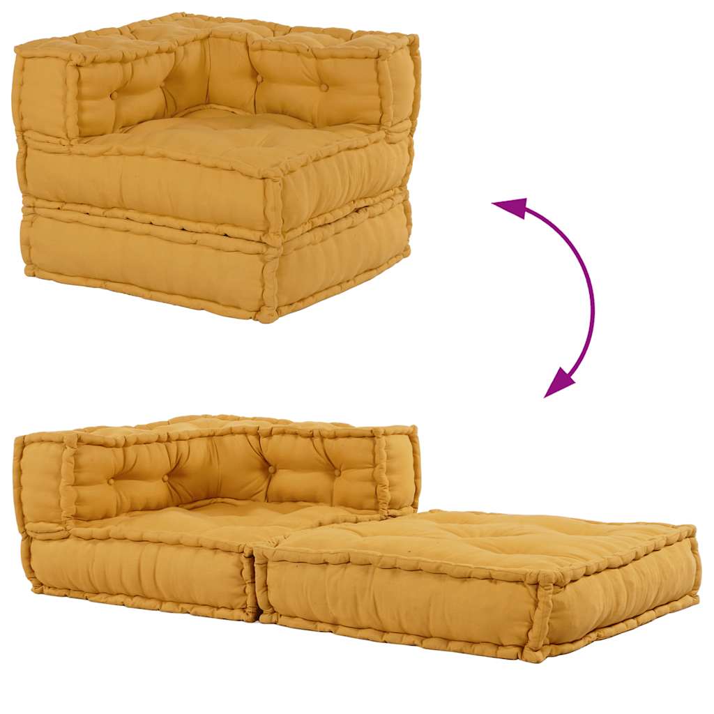 modulær sofaenhed stof 70x70x54 gul