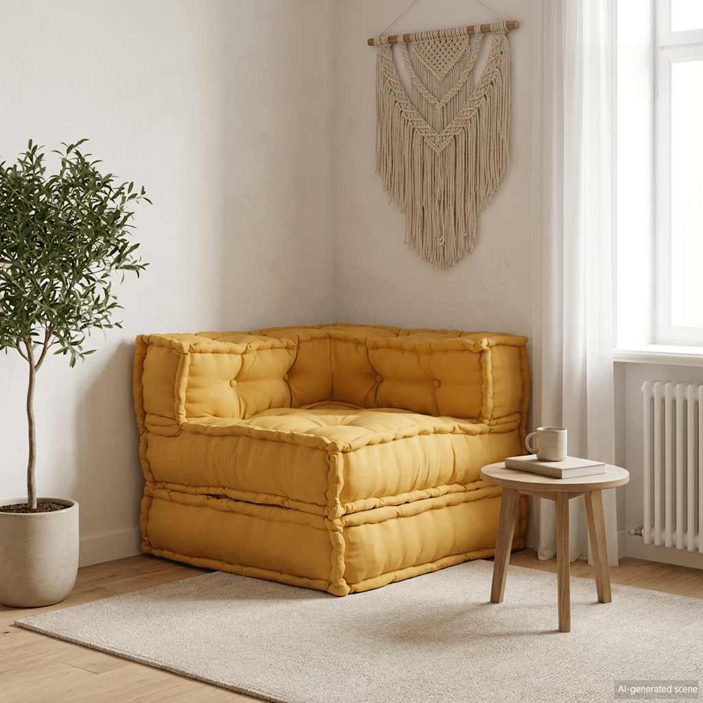 modulær sofaenhed stof 70x70x54 gul