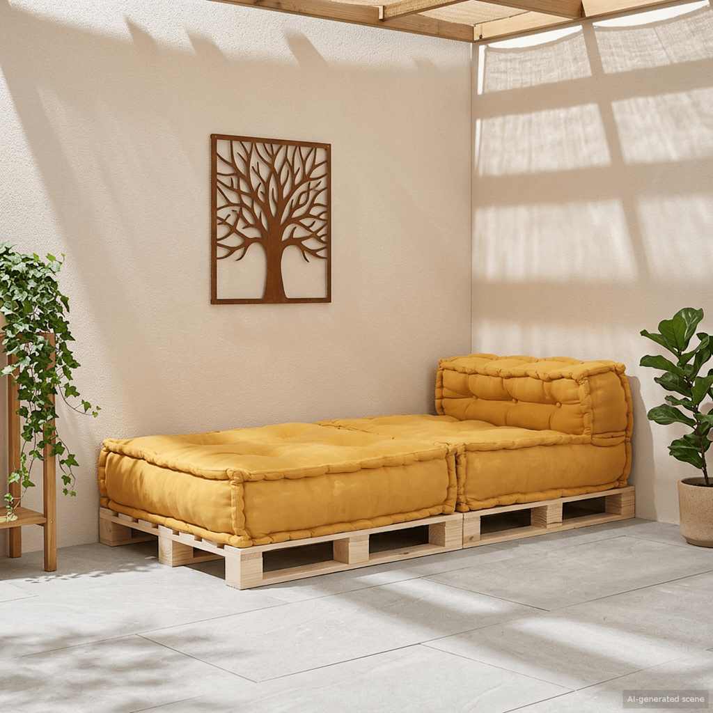 modulær sofaenhed stof 70x70x54 gul