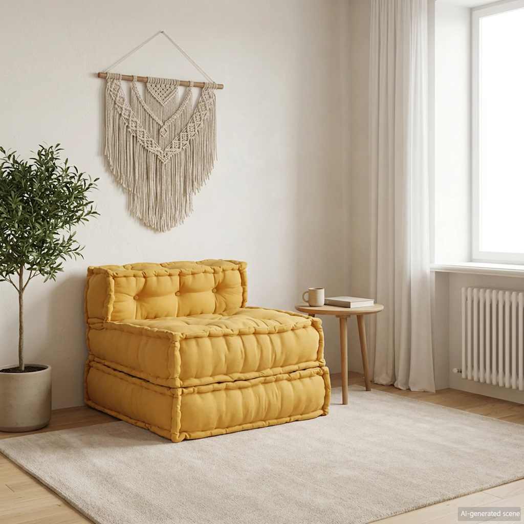 modulær sofaenhed stof 70x70x54 gul