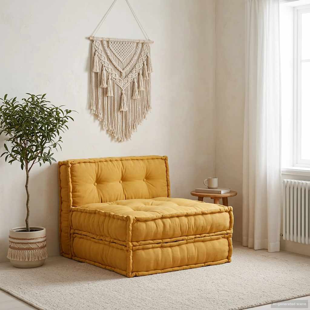 modulær sofaenhed stof 70x70x36 gul
