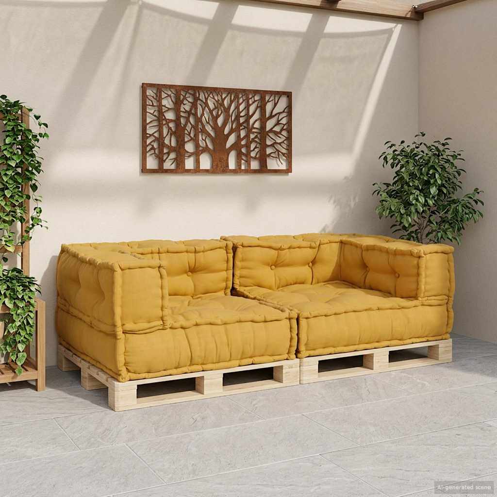 2-personers modulsofa stof 140x70x36 gul