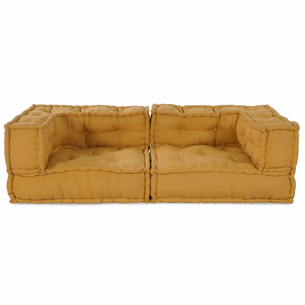 2-personers modulsofa stof 140x70x36 gul