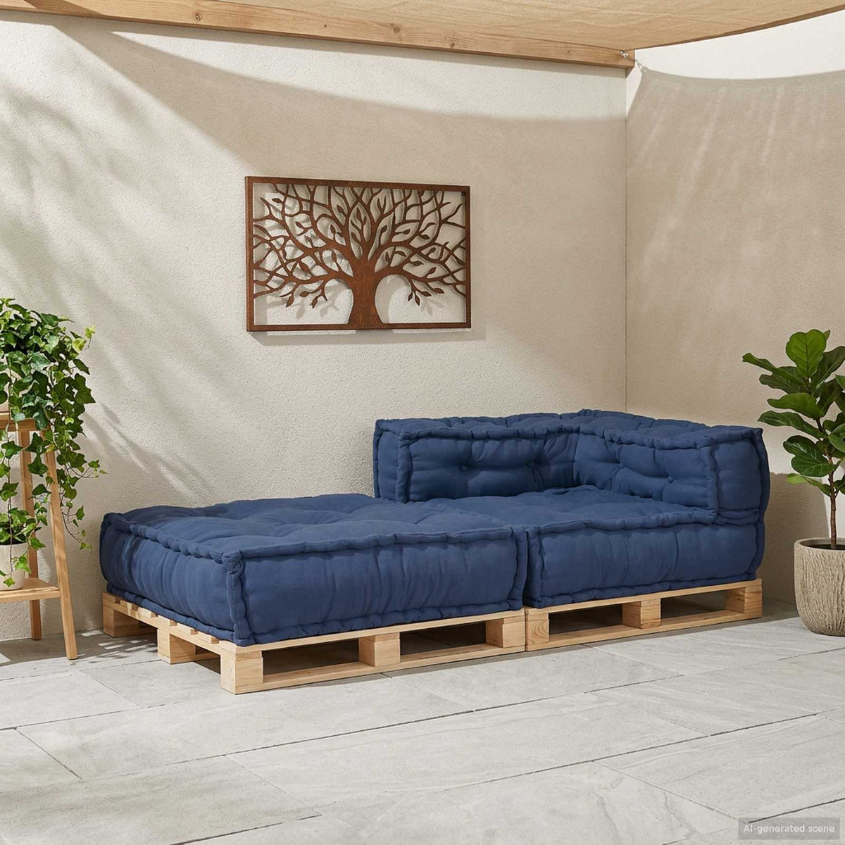 Modulssofa Enhed Stof Indigo 70 x 70 x 56 cm