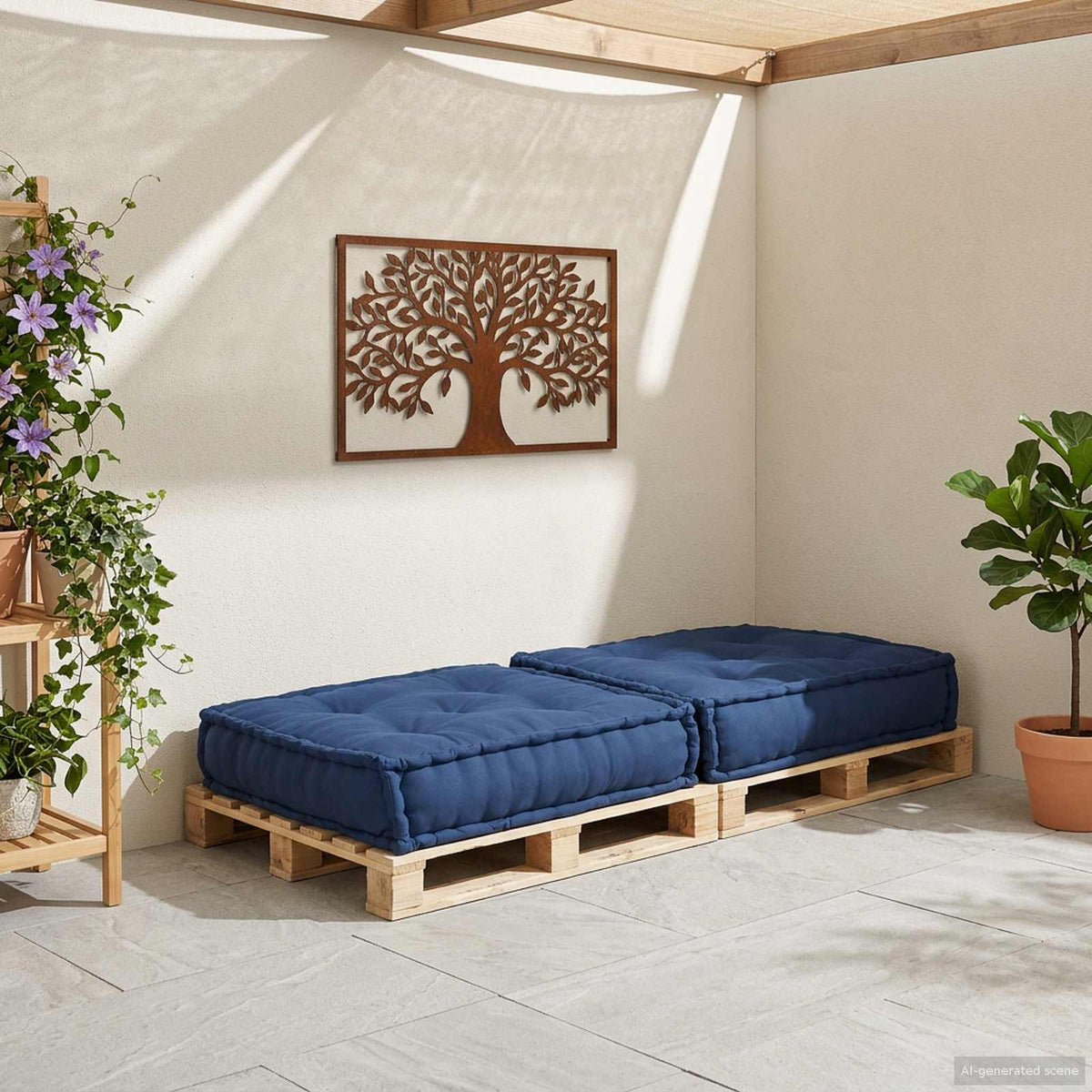 Modulssofa Enhed Stof Indigo 70 x 70 x 36 cm
