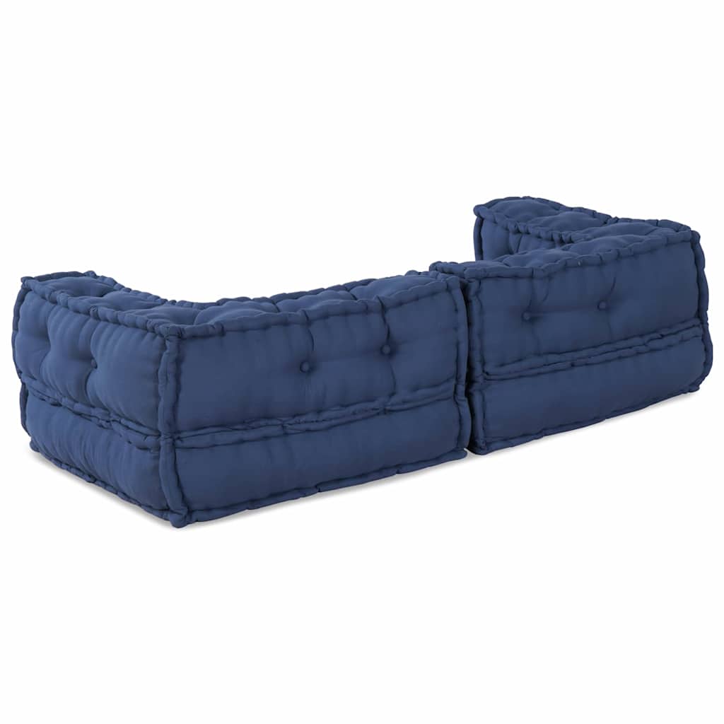 Modulssofa Enhed 3 stk. Stof Indigo 140 x 70 x 36 cm