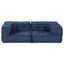 Modulssofa Enhed 3 stk. Stof Indigo 140 x 70 x 36 cm