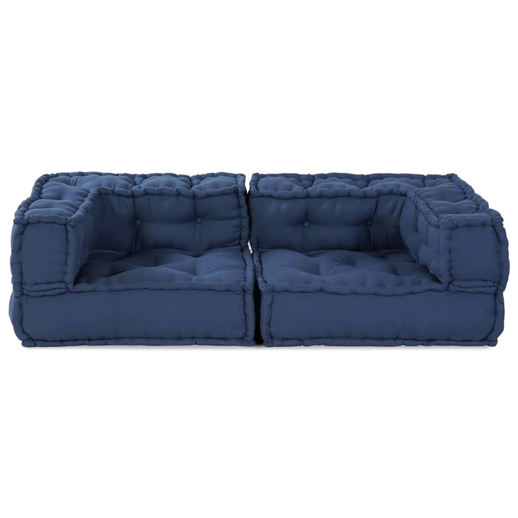 Modulssofa Enhed 3 stk. Stof Indigo 140 x 70 x 36 cm