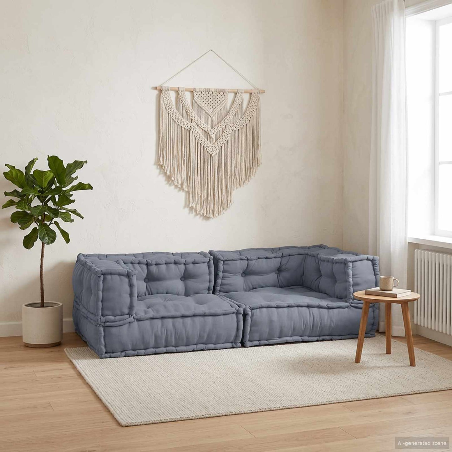 Modulssofa Enhed 3 stk. Stof Grå 140 x 70 x 36 cm