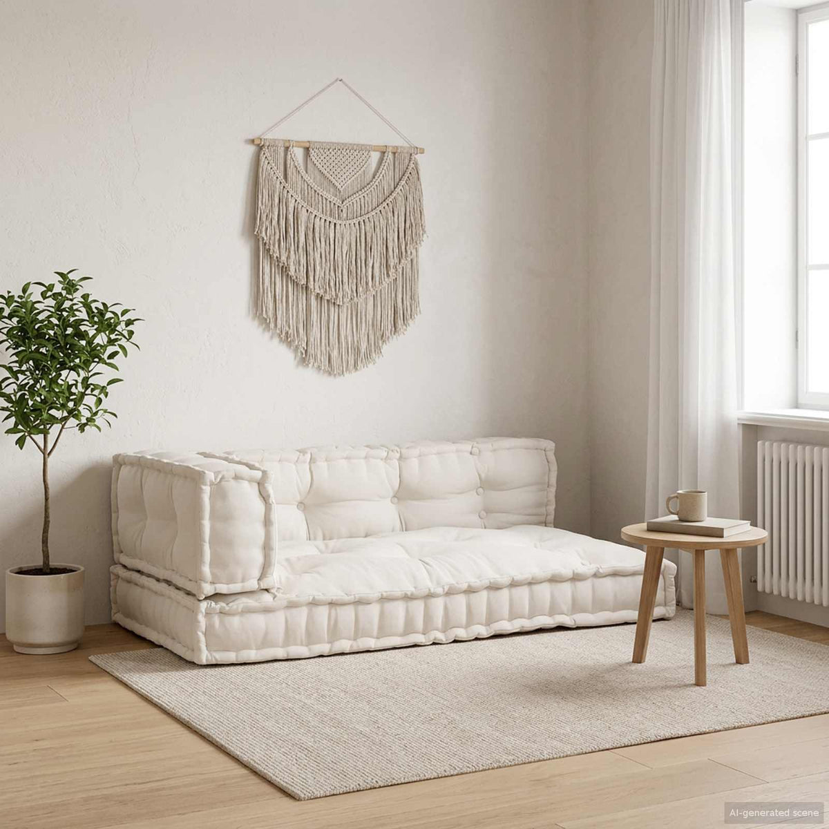 Palle Sofa Pude 3 stk. Stof Cremefarvet 120 x 80 x 34 cm