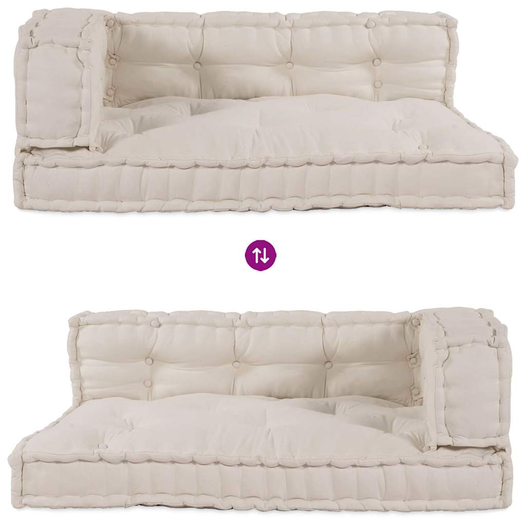 Palle Sofa Pude 3 stk. Stof Cremefarvet 120 x 80 x 34 cm