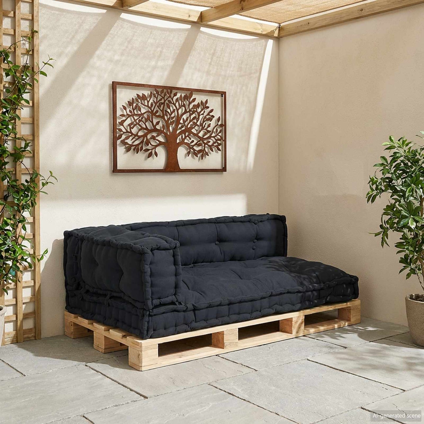 Palle Sofa Pude 3 stk. Stof Antracit 120 x 80 x 38 cm