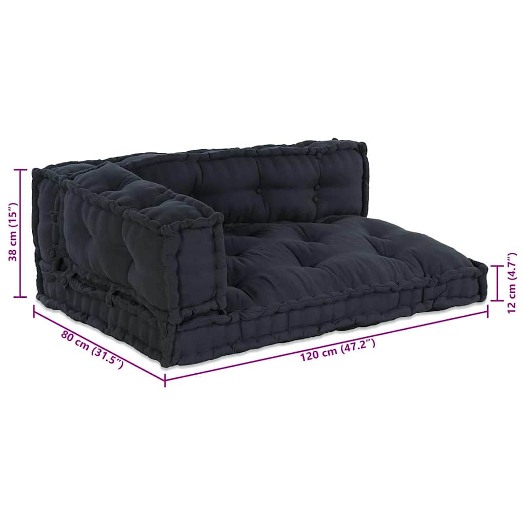 Palle Sofa Pude 3 stk. Stof Antracit 120 x 80 x 38 cm