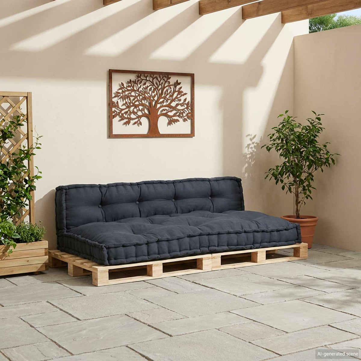Palle Sofa Pude 2 stk. Stof Antracit 120 x 80 x 38 cm