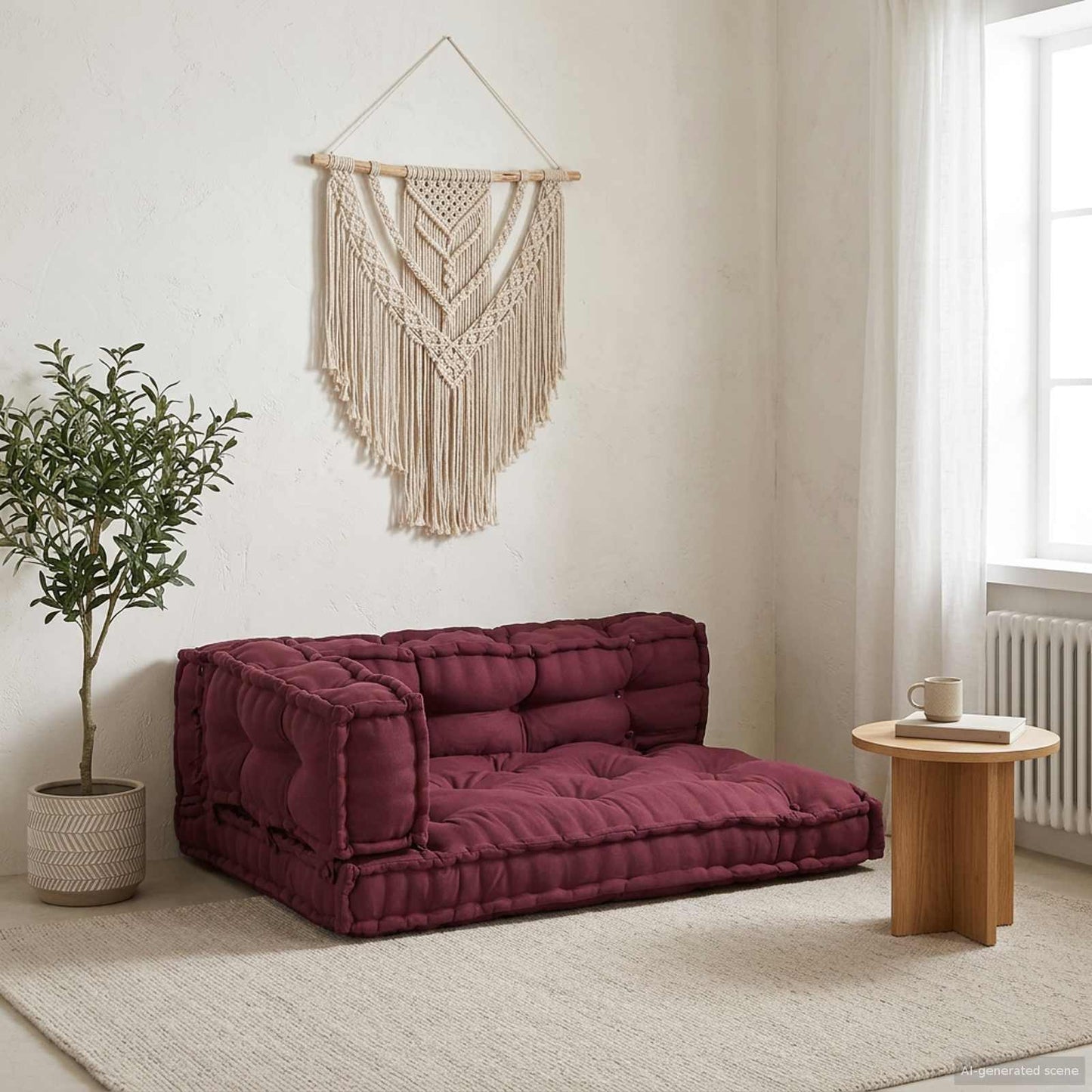 Palle Sofa Pude 3 stk. Stof Bordeaux 120 x 80 x 38 cm