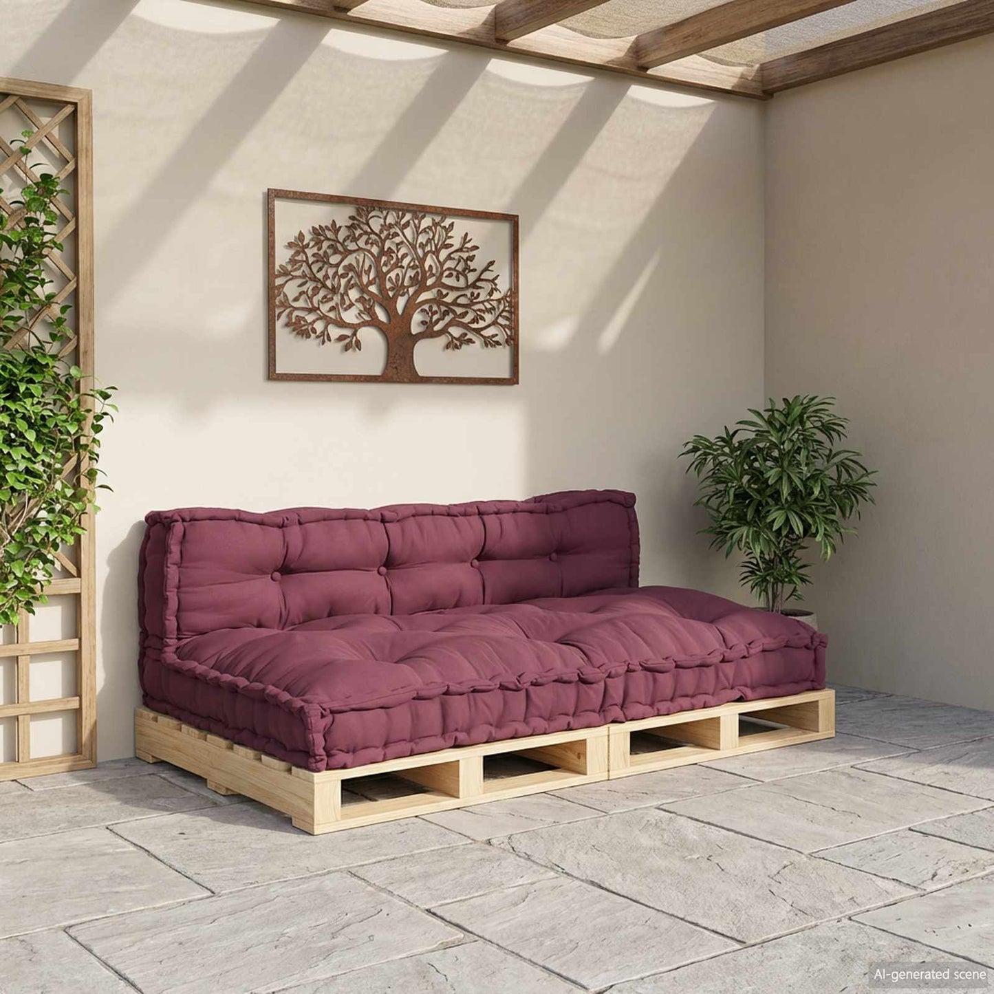 Palle Sofa Pude 2 stk. Stof Bordeaux 120 x 80 x 38 cm