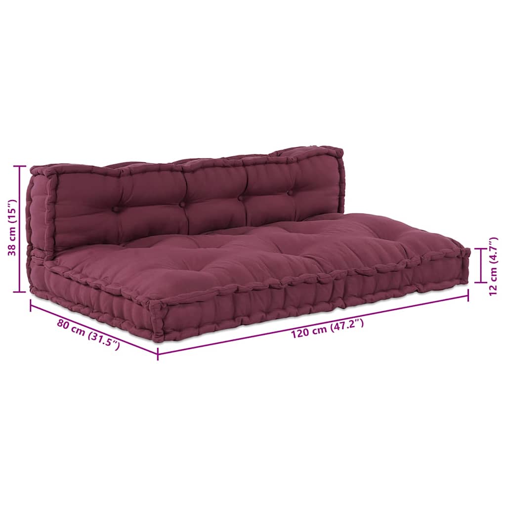 Palle Sofa Pude 2 stk. Stof Bordeaux 120 x 80 x 38 cm