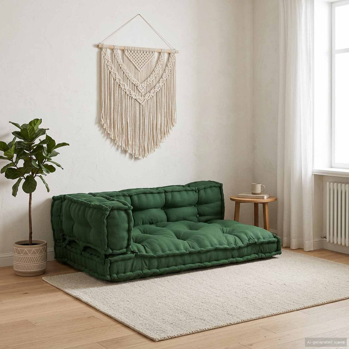 Palle Sofa Pude 3 stk. Stof Grøn 120 x 80 x 38 cm